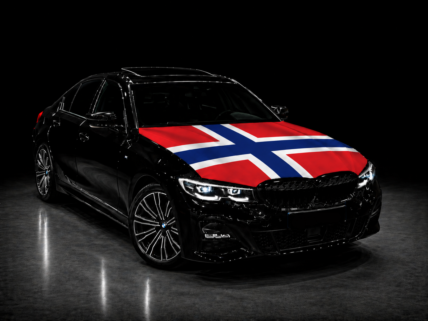 Elastic Fabric Hood Flag (Compatible with all cars)