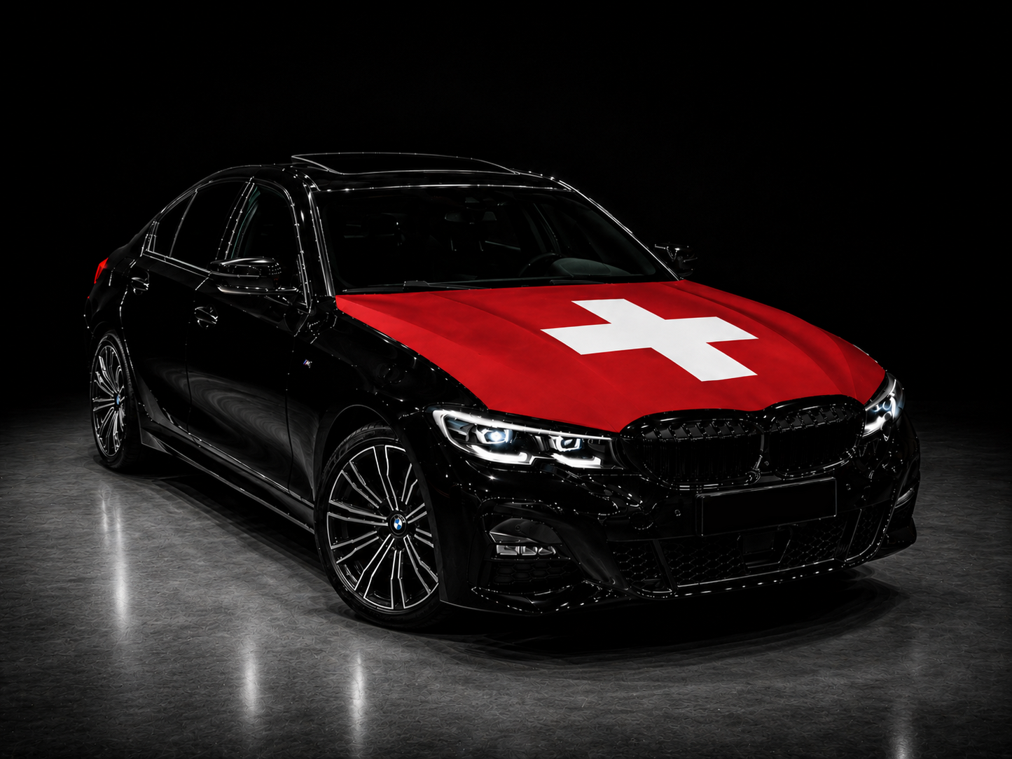 Elastic Fabric Hood Flag (Compatible with all cars)